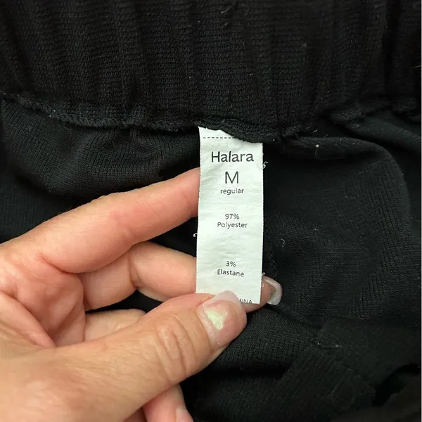 Halara Black Wide-Leg Knit Pants Medium - Image 4