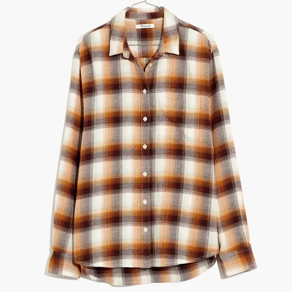 Madewell Flannel Side-Button Oversized‎ Ex-Boyfriend Shirt in Bickett Plaid - Image 2