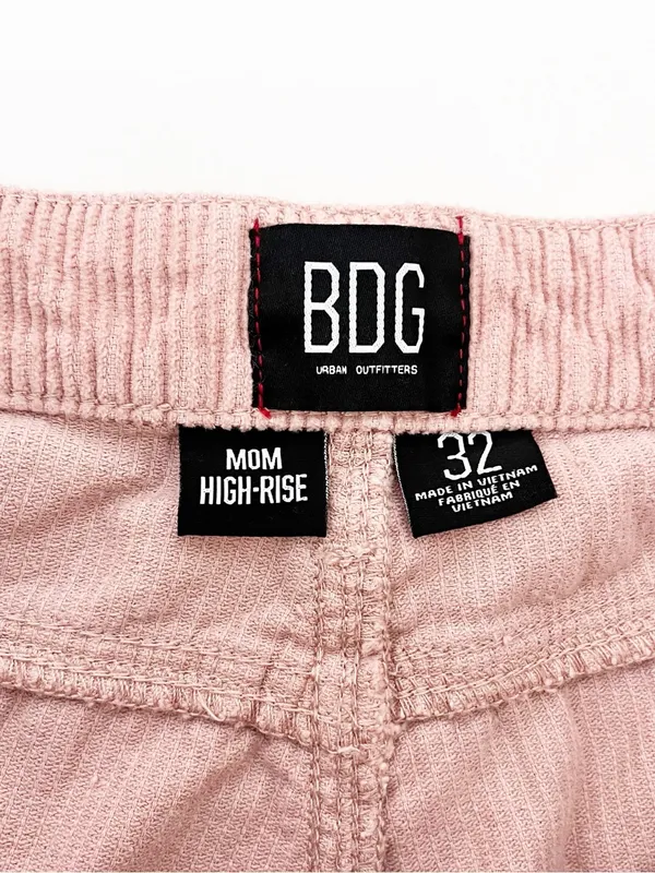 BDG Pink Corduroy Mom High Rise Straight Leg Pants - Image 6