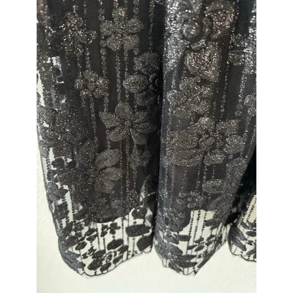 Free People All That Glitters Lace Mini Dress Black Goth Fairy Grunge Large NWOT - Image 4