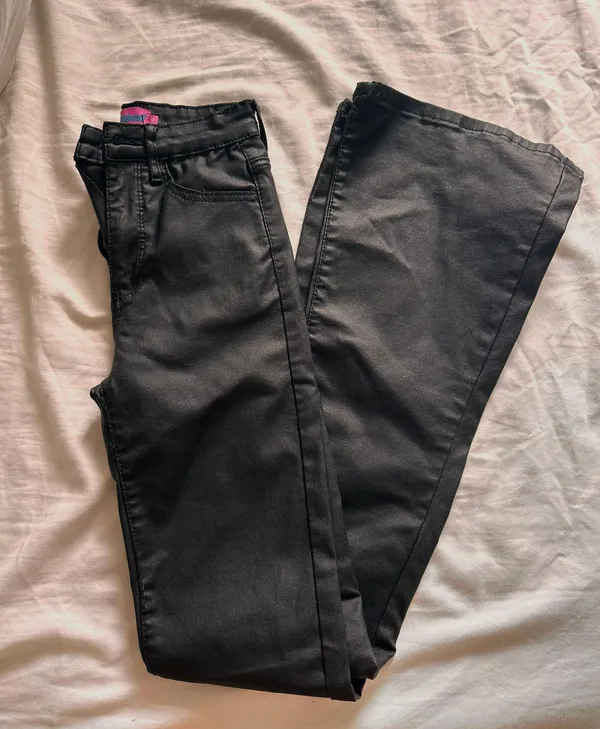 Edikted Faux Leather Flare Pants - Image 5