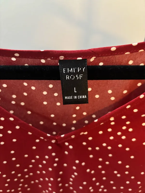 Emery Rose Red Polka Dot Babydoll Dress - Image 3