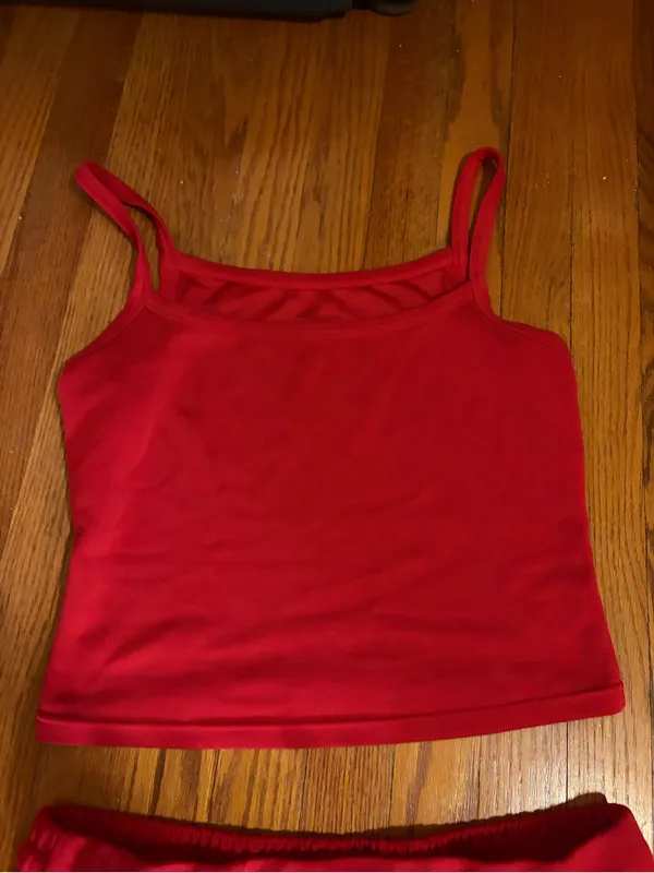 Amazon Red Tank Top & Matching Shorts Set - Image 3