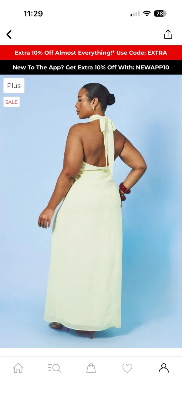 Boohoo Plus Plunge Halterneck Chiffon Maxi Dress - Image 2