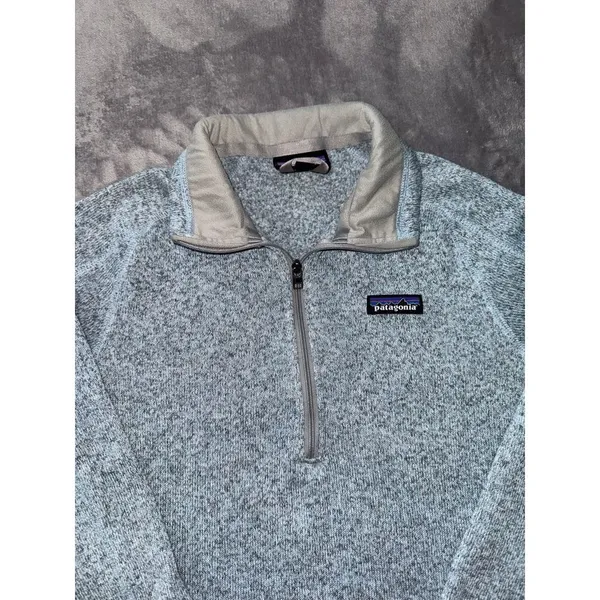 Patagonia‎ Women's Better Sweater Blue Heather 1/4 Zip Up Size M - Image 3