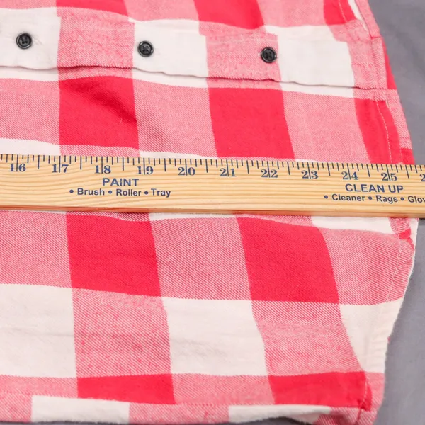 Pact Organic Cotton Mila Flannel Shirt Women M Red White Gingham Plaid Button Up - Image 10