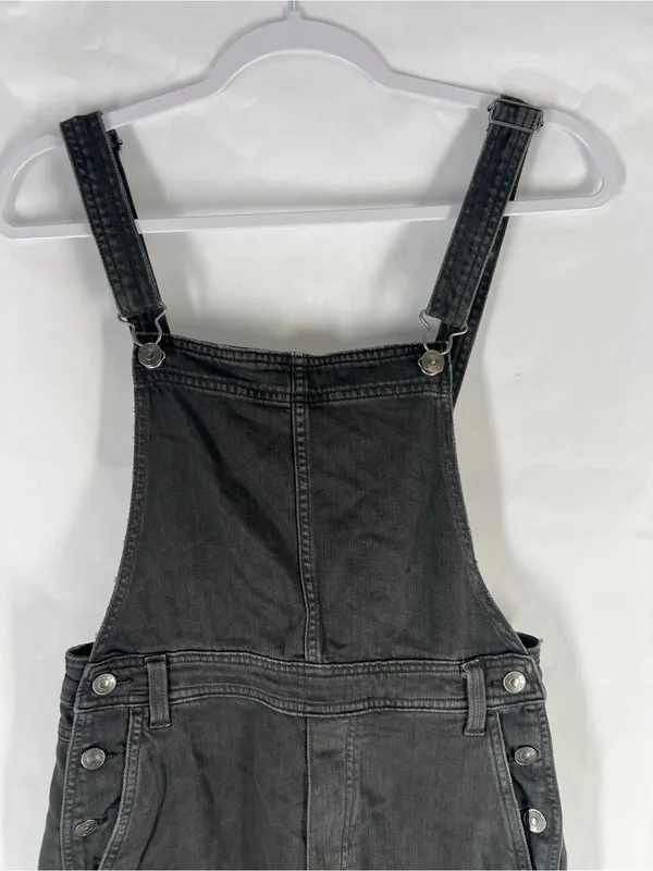 Aerie Baggy Y2K Overalls Smoked Gray Black Denim Size S - Image 3