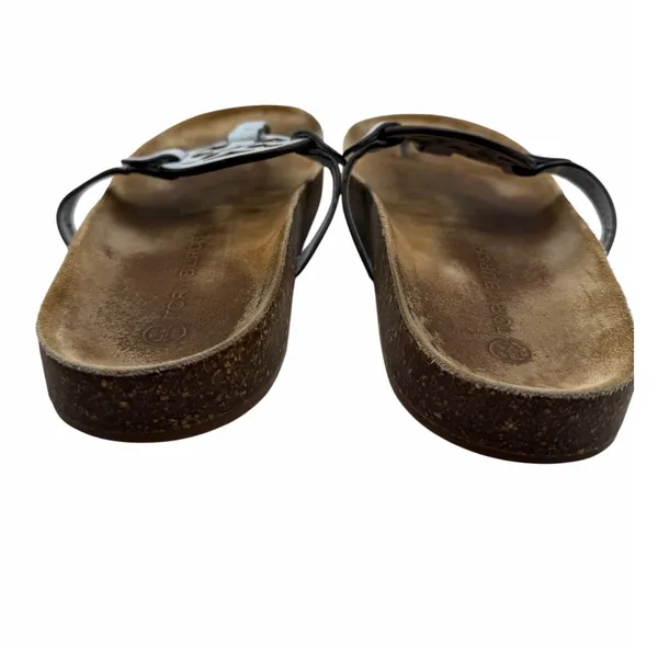 Tory Burch Miller Thong Sandals Light Blue Leather Logo Cork Footbed Women’s 8.5 - Image 7
