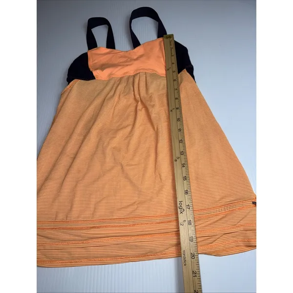 Lululemon‎ Orange Blue workout top with a built-in bra and a racerback 4 - Image 2