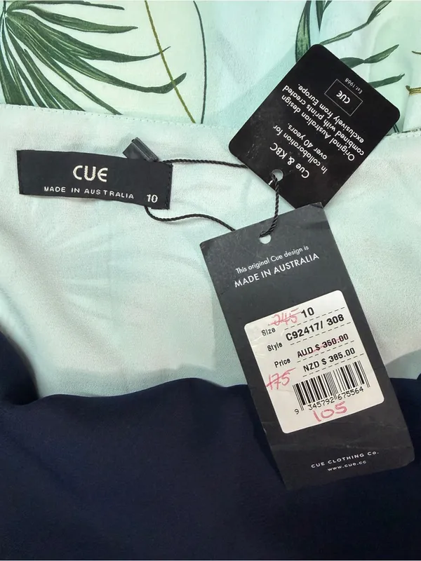 CUE & KBC collaboration Women’s V-Neck Tropical Georgette Hi-Lo Dress Size 10 - Image 3