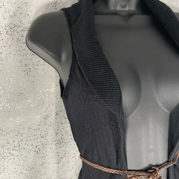 Belle du Jour Black Sweater Vest with Rope Belt - Image 7