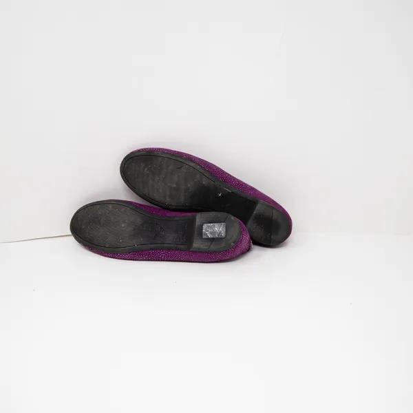 Emporio Armani Genuine Suede Leather Textured Round Toe Slip On Ballet Flats 10 - Image 4