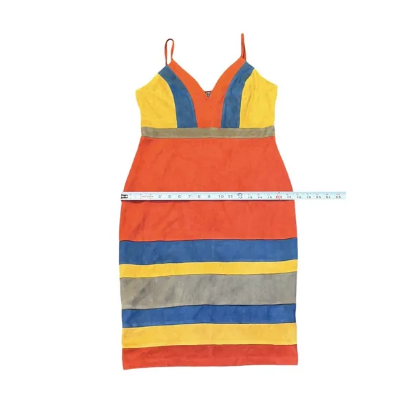 PRIVY Sexy Mini Dress Suede Boho Striped Spaghetti‎ Strap Indie Party Bodycon - Image 5