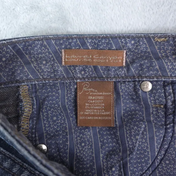 Paige Laurel Canyon Jeans Women 27 Low Rise Bootcut Dark Wash Whiskering Y2K - Image 6