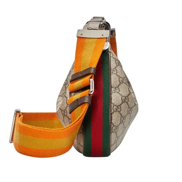 Gucci Supreme Canvas Attache Small Crossbody Purse 2 straps Moon Crescent Luxury - Image 7