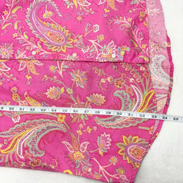 Ralph Lauren Pink Paisley Button Down‎ Shirt Size Medium - Image 8