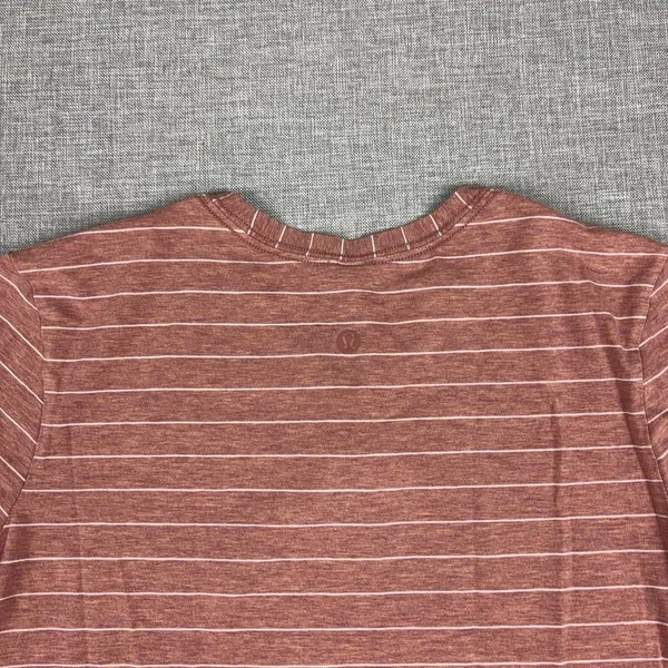 Lululemon Athletica T-Shirt Womens 2 Red Striped Crew Neck Short Sleeve Top - Image 11