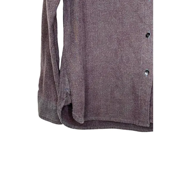 Woolrich Women's Top Button Up Shirt Double Pockets Long Sleeve‎ Purple Plus 24R - Image 3
