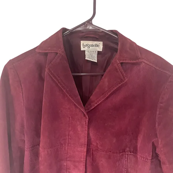 Bagatelle‎ Women's Size Large Vintage 90s Red Leather Bomber Jacket - Image 2