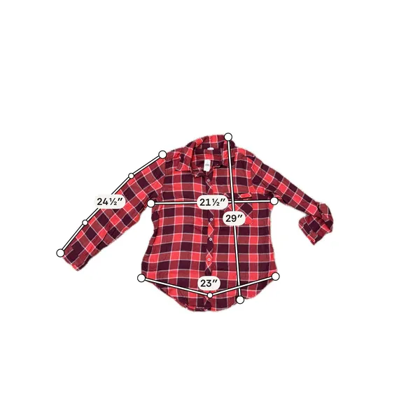 Aerie NWT Orange & Maroon Plaid Flannel Pajama Sleep Shirt S Cabincore - Image 4