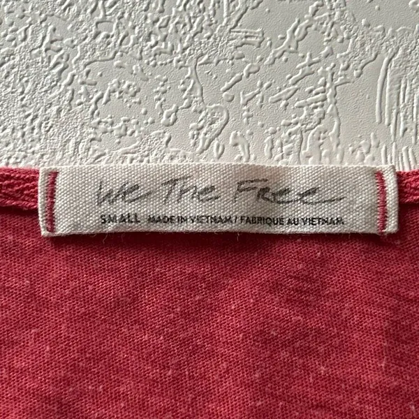 We The Free by Free People Red Long Sleeve Tee | Scoop Neck Soft Knit Top | Size - Image 4