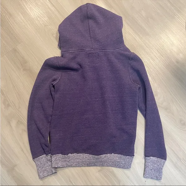 American Eagle purple hoodie teal fleece-lined sweatshirt size medium - Image 5