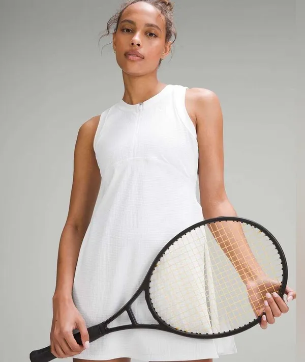NWOT Lululemon Grid-Texture Sleeveless Tennis Dress White - Image 4