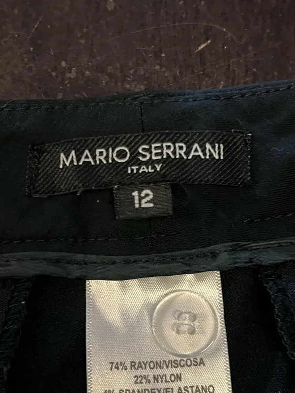 Mario Serrani Dress Pants Womens 12 Blue Ponte Stretch Flat Front Work Office - Image 8