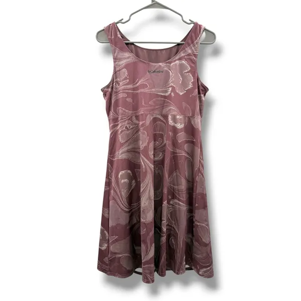 Columbia Active Dress Womens Medium Mauve Purple Marble Floral Built-in Shorts‎ - Image 2