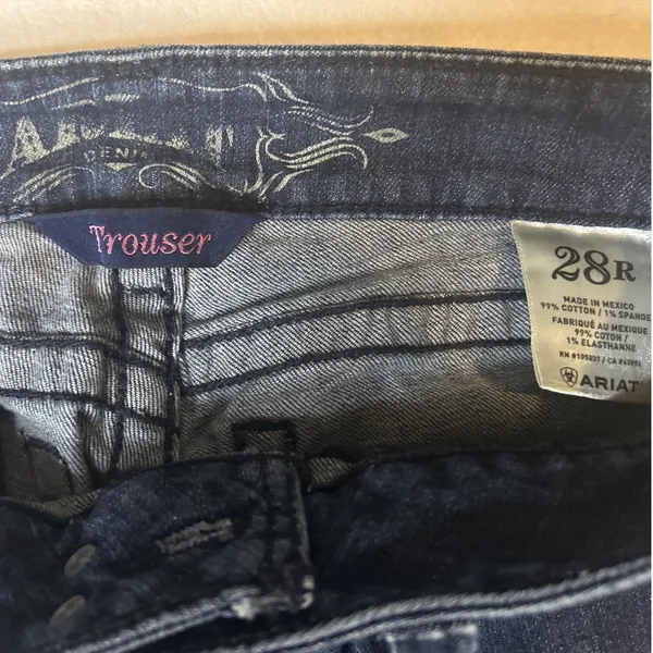Ariat AW 9427 REAL Mid Rise Trouser Jeans Women Stretch Denim Size 28R - Image 9