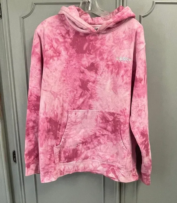 BSR By Samii Ryan Medium Pink Tie Dye Hoodie Pullover - Image 5