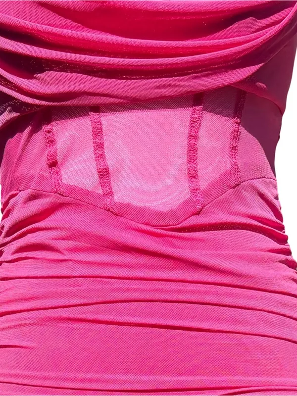 Princess Polly Calliope Hot Pink Ruched Mesh Mini Dress‎ Bodycon Strappy Size 4 - Image 8