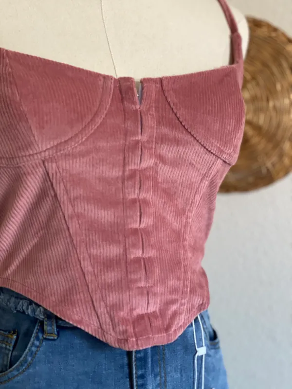 Light Pink Corset Crop Top Size M - Image 3