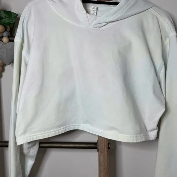 Lululemon Cropped Hoodie Sweatshirt Size 10‎ Stain - Image 4