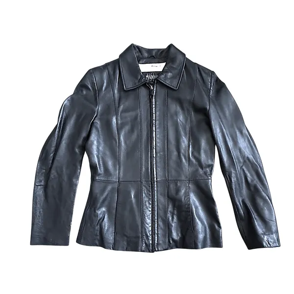 Wilsons Leather Pelle Studio Women Black Genuine‎ Leather Jacket Size S - Image 3