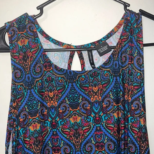 New Directions womens dress large sleeveless keyhole back geometric print comfy - Image 3