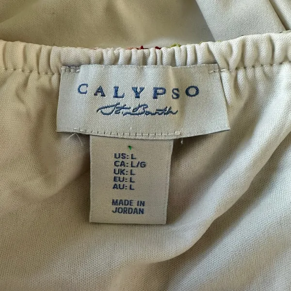 L Top Blouse Calypso St. Barth floral puff sleeve cropped Romantic Croquette - Image 3