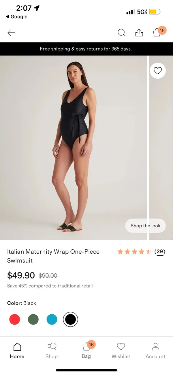 New Quince Italian Maternity Wrap One-Piece Swimsuit MSRP $49.90 - Image 2