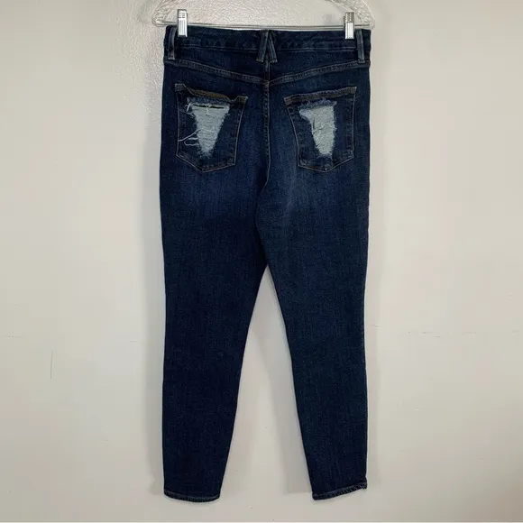 Good American Good Waist High Rise Skinny Jeans W/ Distressed Pockets Size 12 - Image 2