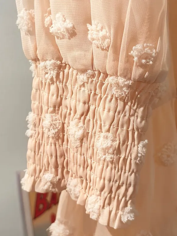 Lulu's Blush Cream Crochet-Trim Long Sleeve Mini Dress - Image 6
