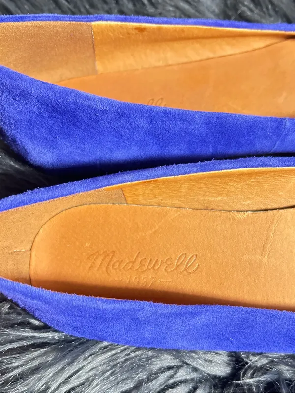 Madewell The Sidewalk Skimmer Suede Blue Pointed-Toe Flats Sz 8 - Image 9