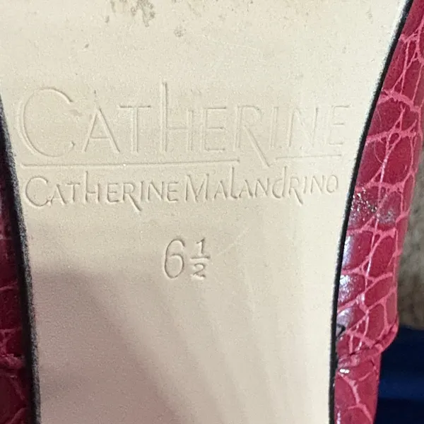 Catherine Malandrino Red Croc Embossed Ankle Boots | Size 6.5 - Image 3