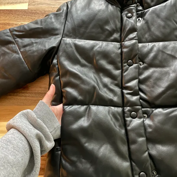 Leather Puffer Jacket - Image 3