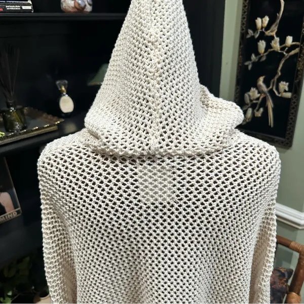 Offline by Aerie Crochet Hoodie – “Toasted Coconut” Colorway, Size Medium - Image 6