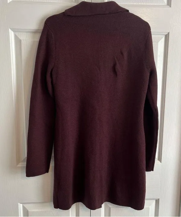Juliana Collezione 100% Wool Burgundy Top Coat - Image 8