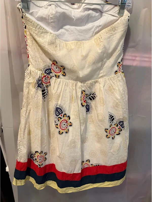 Strapless Floral Print Cotton Dress M/M - Image 4
