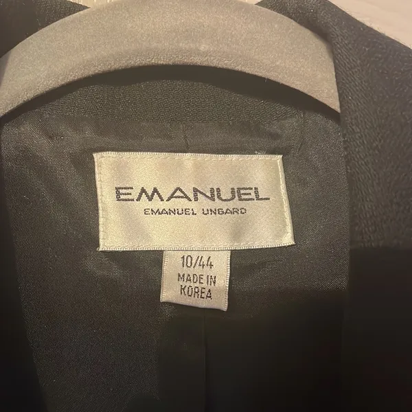 Vintage Emanuel Ungaro Black Wool Blazer Minimalist‎ Old Money Quiet Luxury - Image 3
