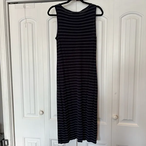 Lauren‎ Ralph Lauren Blue And White Stripe Midi Dress Size Medium - Image 2
