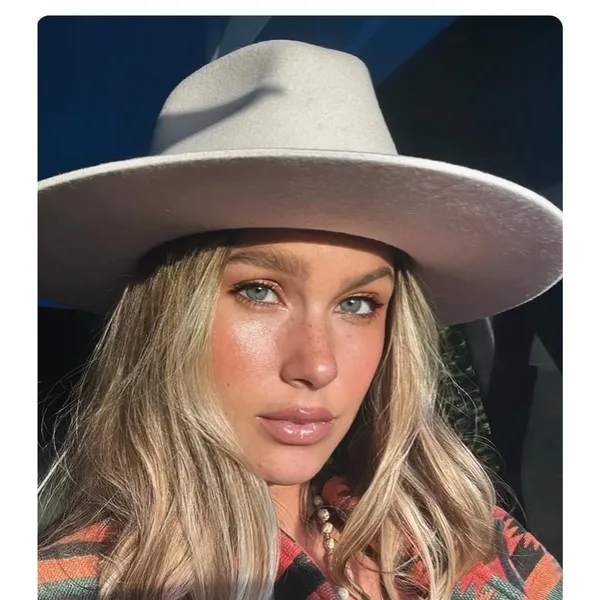 Abercrombie & Fitch Panama Wool Wide Wyeth Shea Hat Western resort Putty color - Image 2