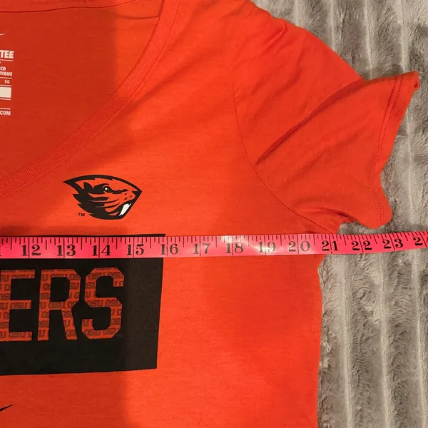 Nike Dri-FIT Oregon State Beavers‎ V-Neck Graphic T-Shirt Orange Size XL - Image 5